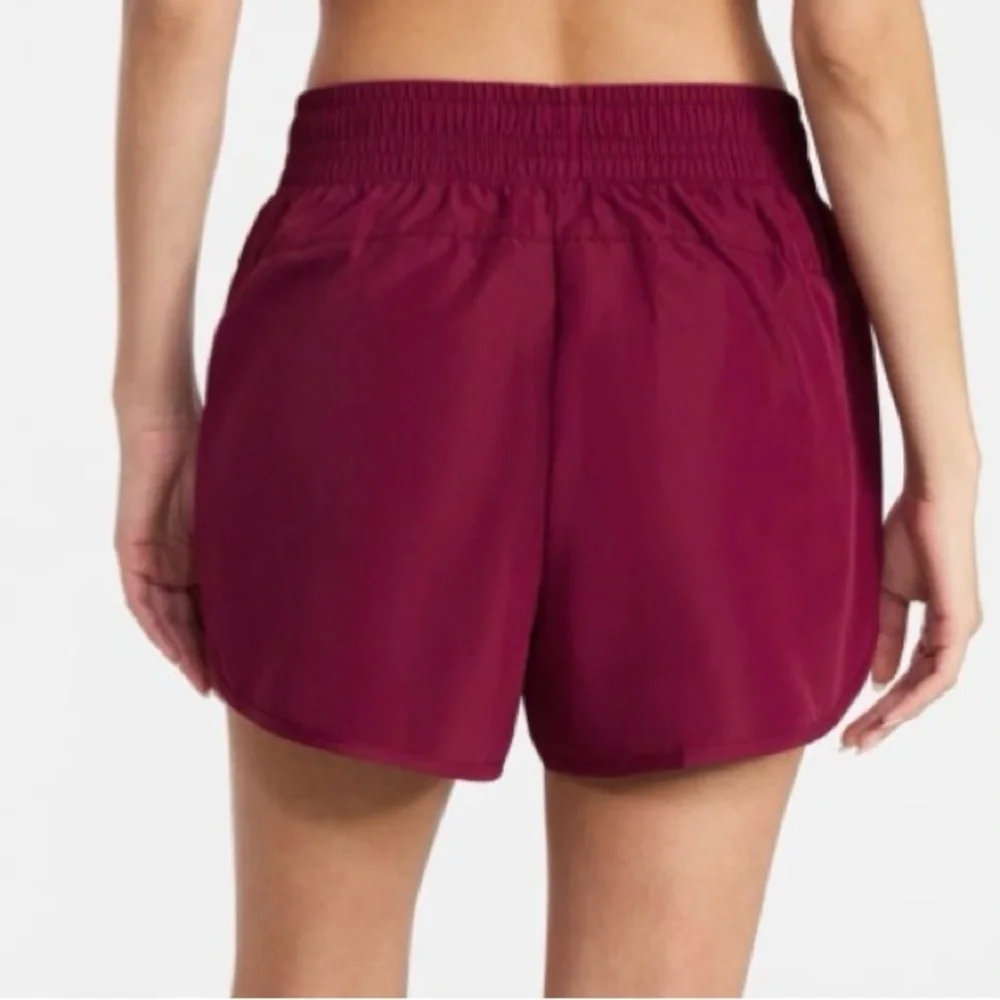 Athletic Works Women's Burgundy Elastic Waist Athletic Shorts